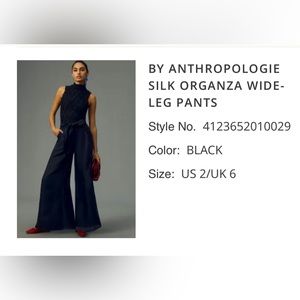 Silk Organza Wide Leg Pants By Anthropology Size 2 BRAND NEW NEVER WORN